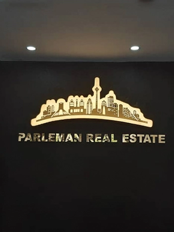 تابلو چنلیوم چلنیوم استیل دو طلقه طلایی